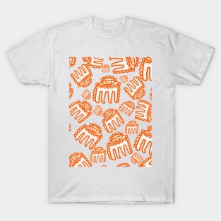 Orange Cyclops Graffiti Pattern Art T-Shirt